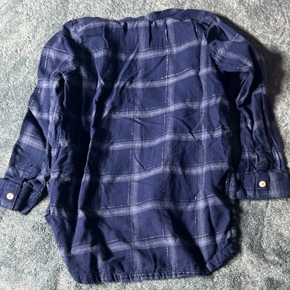 Carter's Dark Blue Checkered Button Down Shirt - Picture 3 of 3